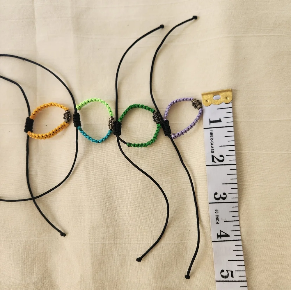 Adjuatable Bracelet Handmade Braided Bracelet 4 Pieces Unisex Multicolor. #02